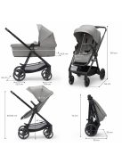 Kinderkraft babakocsi többfunkciós NEWLY 3in1 MINK PRO szürke