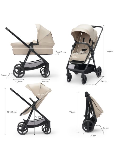 Kinderkraft babakocsi többfunkciós NEWLY 3in1 MINK PRO  bézs