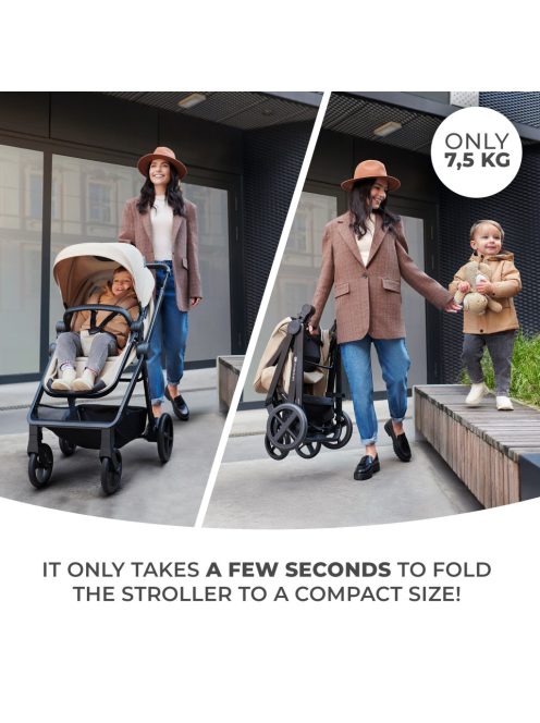 Kinderkraft babakocsi többfunkciós NEWLY 3in1 MINK PRO  bézs