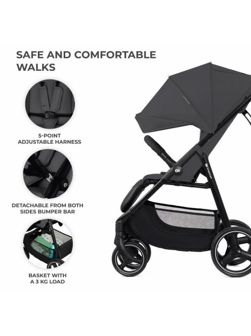 Kinderkraft sportbabakocsi 25 kg Trig 3 Granite grey