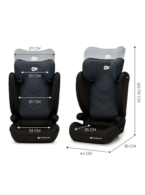 Kinderkraft gyerekülés I-SPARK i-Size 100-150cm fekete