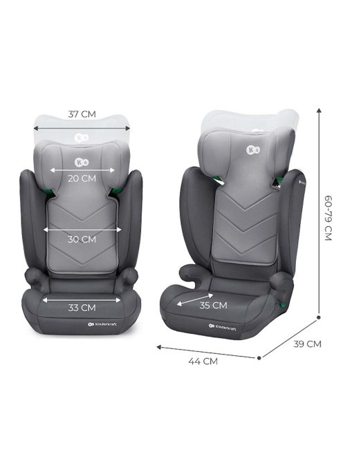 Kinderkraft gyerekülés I-SPARK i-Size 100-150cm szürke