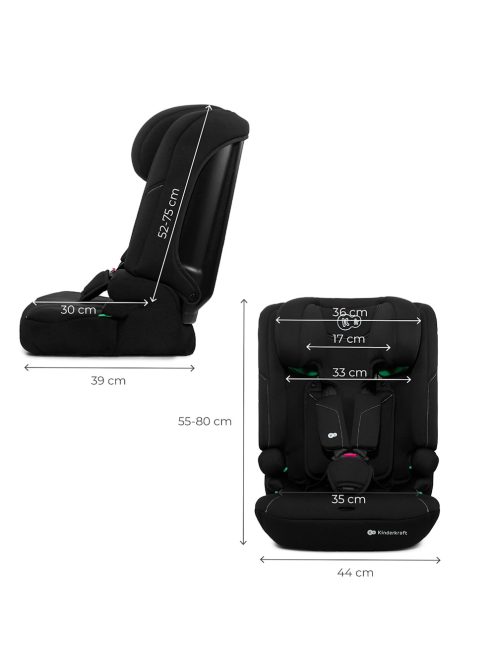 Kinderkraft gyerekülés ülésmagasító I-COMFY i-Size 76-150cm fekete