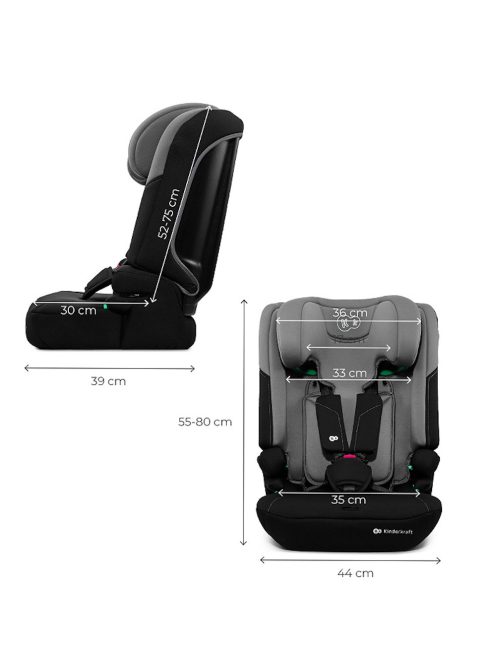 Kinderkraft gyerekülés ülésmagasító I-COMFY i-Size 76-150cm sötétszürke