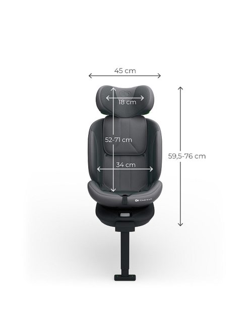 Kinderkraft gyerekülés I-360 Plus 2 i-Size Isofix 40-150cm szürke