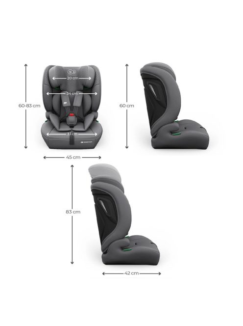 Kinderkraft gyerekülés és ülésmagasító Comfort Up II PLUS i-Size 76-150cm szürke