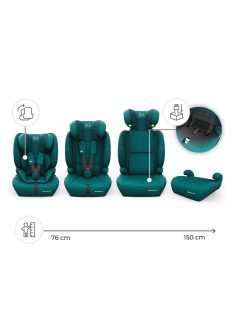   Kinderkraft gyerekülés és ülésmagasító Comfort Up II PLUS i-Size 76-150cm zöld