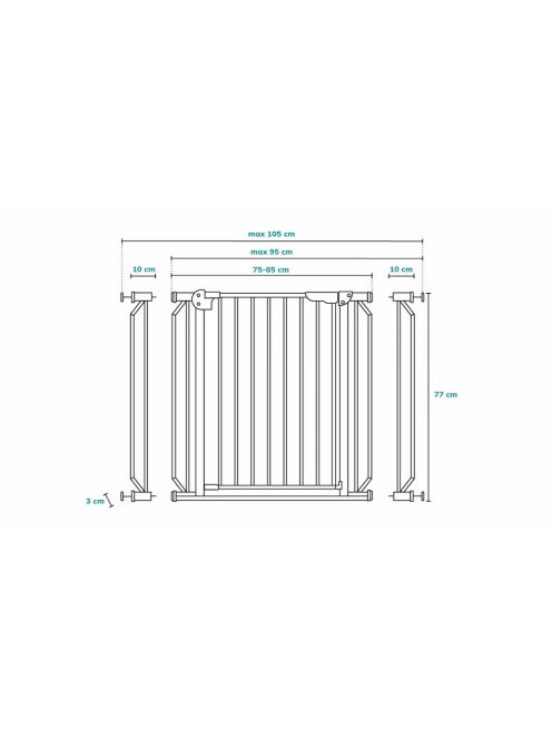 Lionelo ajtórács fém Truus 75-105 cm fehér
