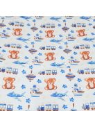 Pihe-Tex Ágynemû Pamut 4 részes 90x140 40x50cm Búgócsigás maci kék 686