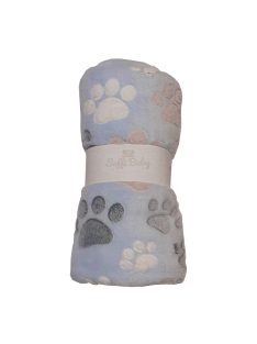 Soffi Baby takaró plüss dupla kék tappancsos 75x100cm