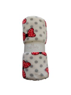 Soffi Baby takaró plüss dupla masnis piros 75x100cm
