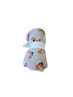 Soffi Baby takaró plüss dupla bézs róka 75x100cm
