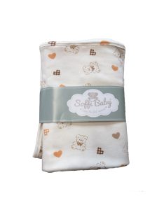 Soffi Baby takaró pamut dupla Maci és szívecske 80x100cm