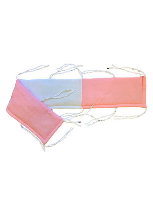 KOKO muszlin Fejvédő kiságyba magasított  27 x170 cm pink/fehér színben