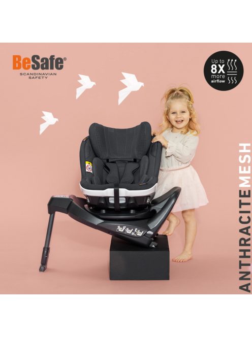 BeSafe gyerekülés iZi Turn i-Size ISOfix 61-105 cm Anthracite Mesh