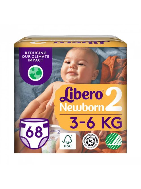 Libero Newborn 2 pelenka 3-6kg Jumbo Pack 68db