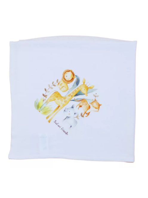 Textil tetra pelenka 70x70cm fehér szafaris 