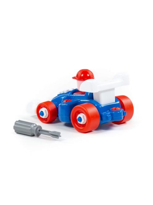 POLESIE műanyag szerelhető FORMA-1 AUTÓ csavarhúzóval KÉK