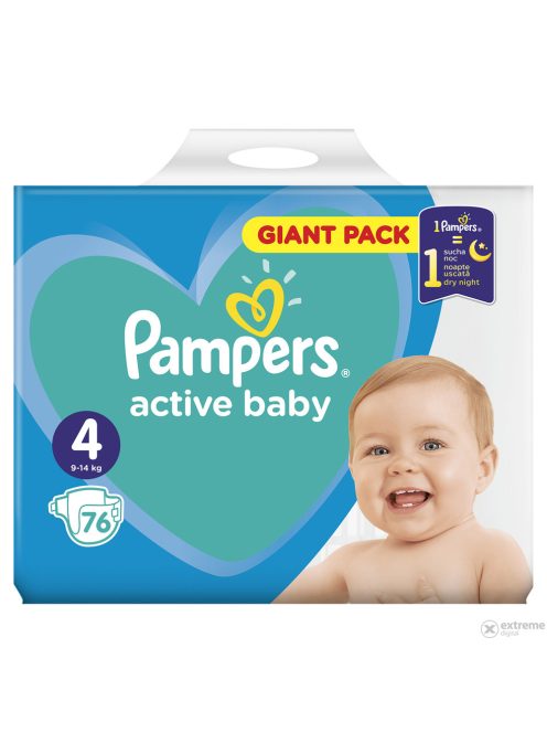 Pampers Active Baby 4 Giant Pack pelenka 9-14kg 76db