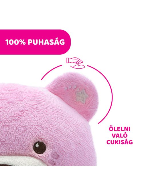 Chicco Baby Bear plüss maci projektorvetítö és éjszakai lámpa rózsaszín