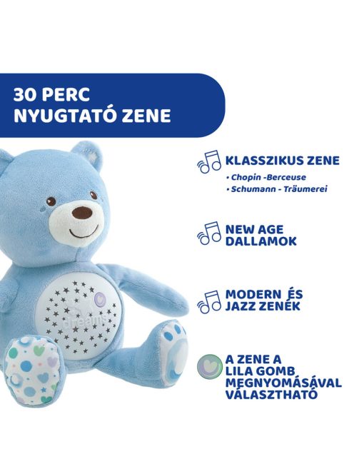 Chicco Baby Bear plüss maci projektorvetítö és éjszakai lámpa kék