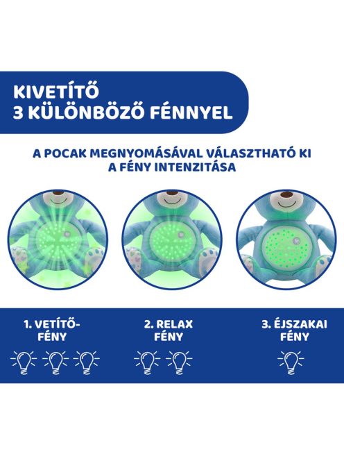 Chicco Baby Bear plüss maci projektorvetítö és éjszakai lámpa kék