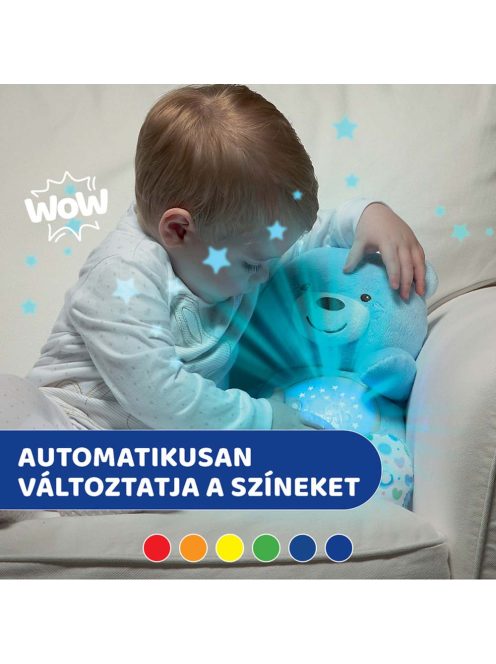 Chicco Baby Bear plüss maci projektorvetítö és éjszakai lámpa kék