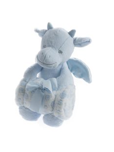   Gamberritos takaró - wellsoft 80x110cm - plüss játékkal sárkány kék 10574