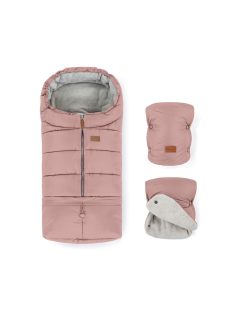   Petite and Mars Téli szett Jibot 3in1 bundazsák és kézmelegítõ kesztyû babakocsira Jasie Dusty Pink