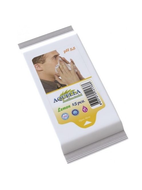 Aquella nedves törlõkendõ Antibacterial Lemon 15 db