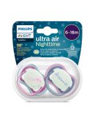 Philips AVENT játszócumi Ultra Air éjszakai 6-18hó lányos 2db