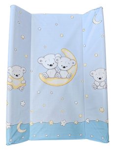 DOMBABY Pelenkázó lap puha vállas P70x50 cm Macis KÉK