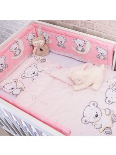   DOMBABY 3 részes ágynemű garnitúra fejvédővel MACIS PINK