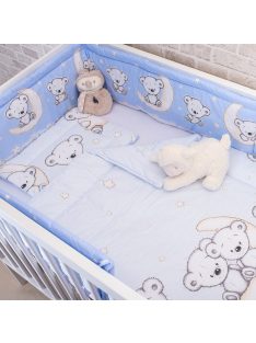   DOMBABY 3 részes ágynemű garnitúra fejvédővel  MACIS KÉK