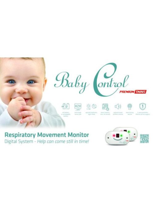 Baby Control Premium TWINS légzésfigyelő készülék 2 gyermek számára