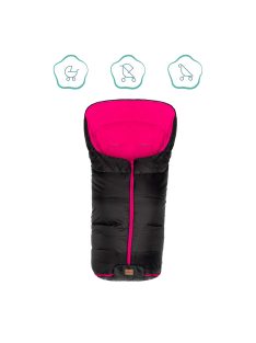   Fillikid bundazsák babakocsiba Eco big 1220-22 fekete pink béléssel