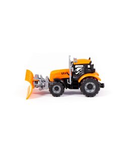 POLESIE műanyag lendkerekes, tolólapátos traktor NARANCS