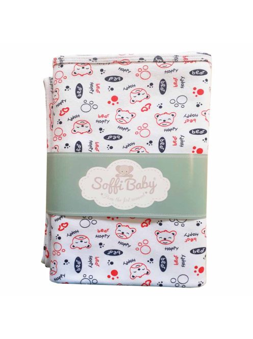 Soffi Baby takaró pamut dupla happy bear 75x100cm
