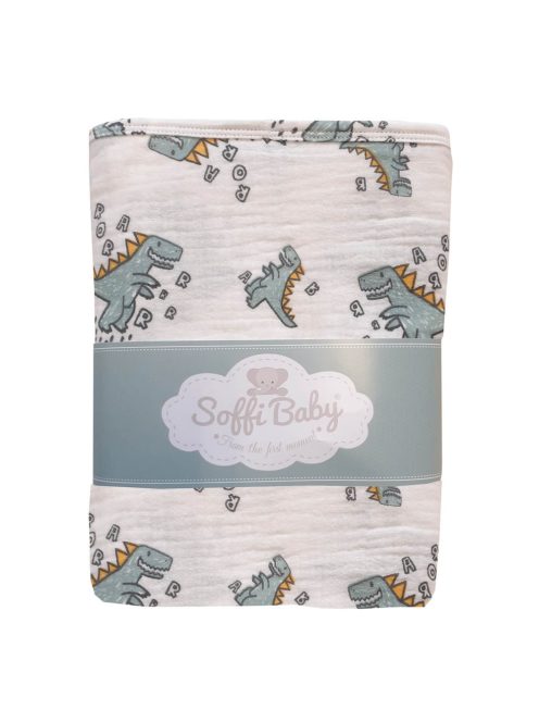 Soffi Baby takaró muszlin dupla dínós 70x90cm