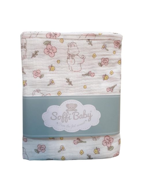 Soffi Baby takaró muszlin dupla nyuszis 70x90cm
