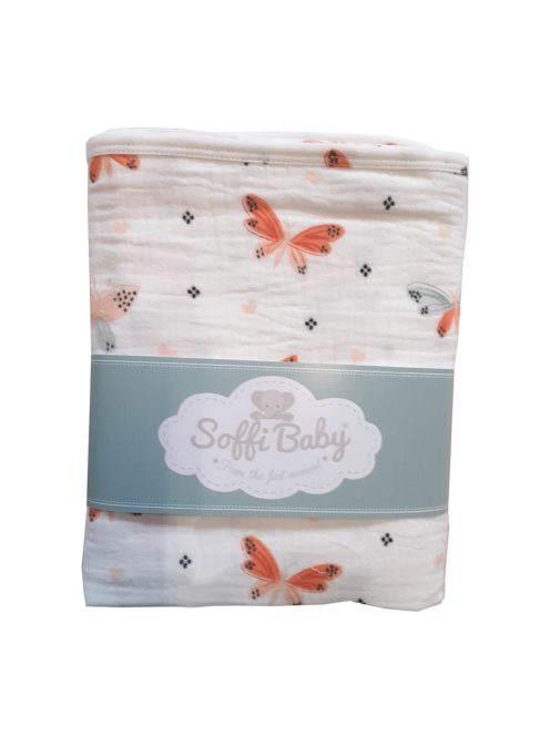 Soffi Baby takaró muszlin dupla pillangós 70x90cm