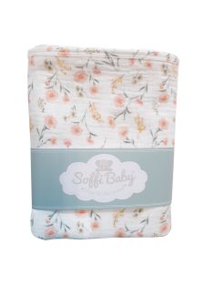 Soffi Baby takaró muszlin dupla virágmintás 70x90cm