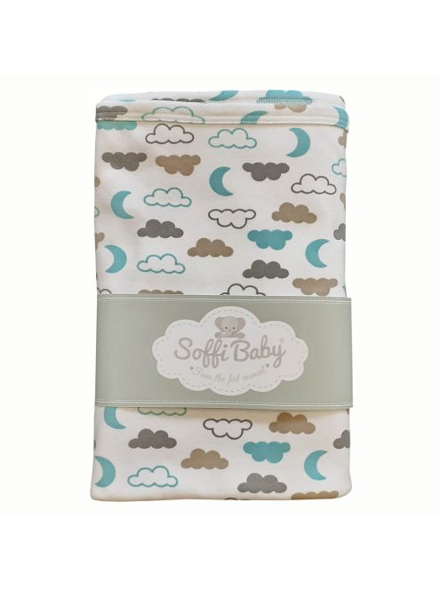 Soffi Baby takaró pamut dupla zöld felhõk 80x100cm