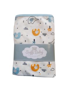 Soffi Baby takaró pamut dupla elefántok zöld 80x100cm