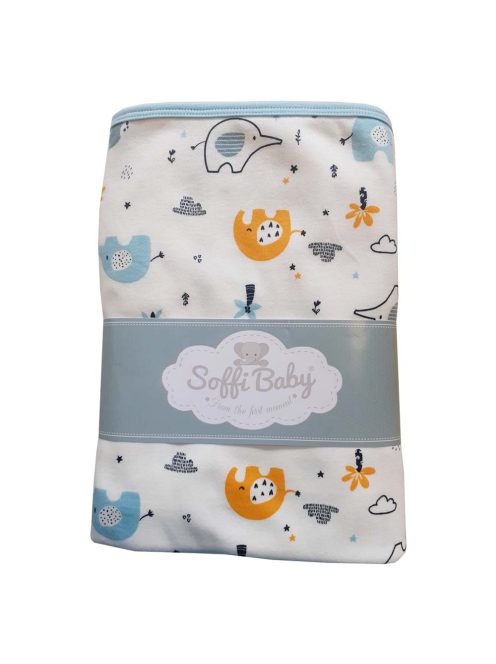Soffi Baby takaró pamut dupla elefántok zöld 80x100cm