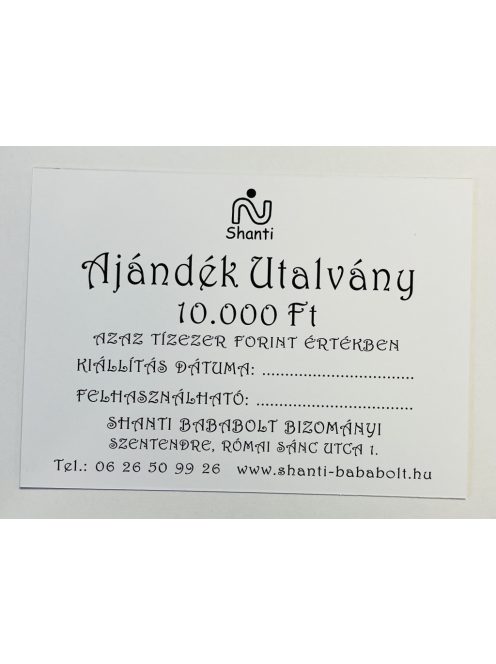 Ajándékutalvány sárga 10000Ft