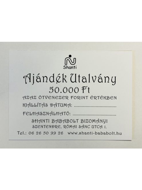Ajándékutalvány sárga 50000Ft